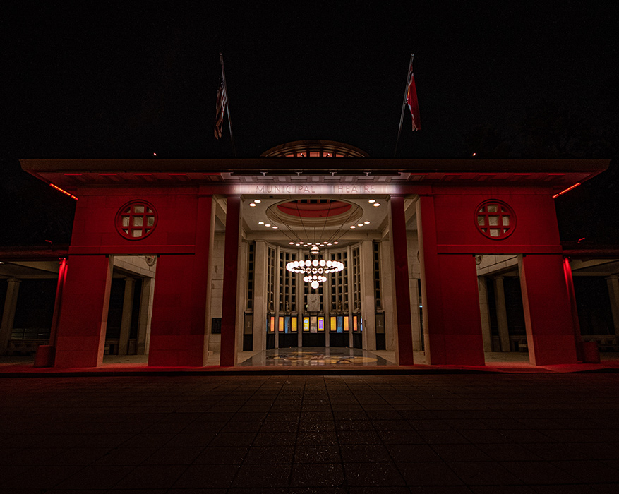 St. Louis City Hall illuminated at night